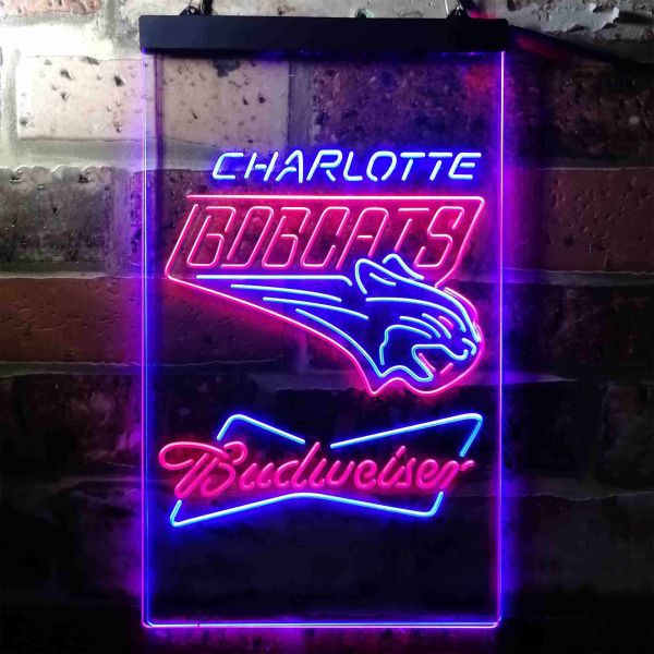 Charlotte Bobcats Budweiser Neon Dual LED Sign